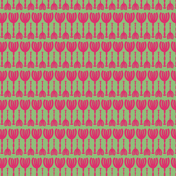  Tulips bloom  seamless vector pattern.
