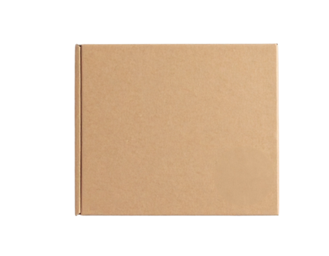 Brown cardboard box isolated on white background