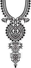 A vector illustration of a tribal tattoo design with wings and floral elements in black silhouette style on a vintage ornate scroll frame