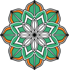 Elegant color Floral Mandala Art Vector Design Pattern