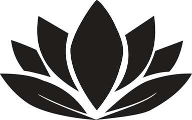 Elegant Black Lotus Flower Symbol