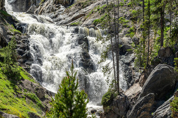 Firehole  Falls on the Little Firehole River, Yellowstone National Park, Wyoming, USA