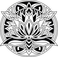 Lotus Mandala Vector Design – Sacred Geometry Floral Pattern Illustration