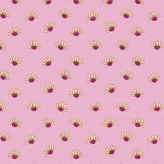  Blooming Flowers seamless vector pattern