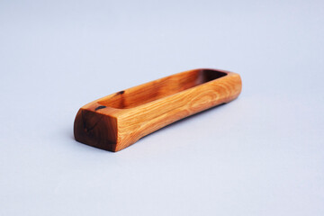 wooden kitchen ware on white background isolated