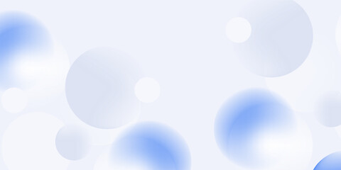 Abstract soft light with white and blue bubble ball background. Trendy minimal design. Vector illustration