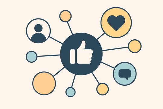 Composition network no media captions vector hub lines icon to bubbles clean