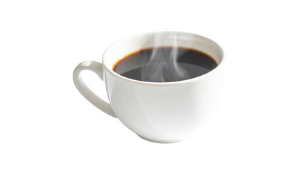 Steaming coffee cup isolated