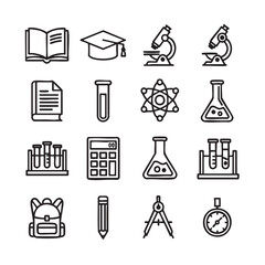 Back to school items in doodle style line art collection