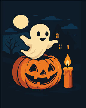Happy halloween poster combination casper