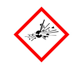 Explosive warning sign. Explosive symbol, warning sign. GHS pictograms globally harmonized system of classification and labelling of chemicals (GHS) vector design and illustration.
