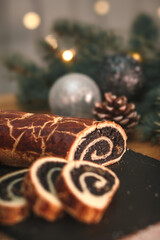 Christmas Beigli poppy seed and raisin