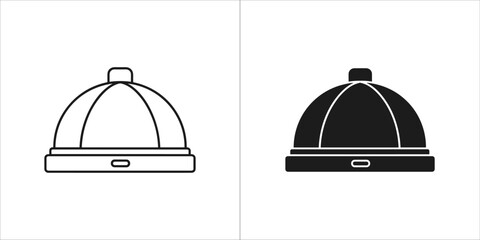 Minimalist icon of a chef hat, symbolizing cooking and culinary arts