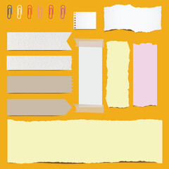 Set of colorful torn paper banners for web design and infographic illustration vector templates with empty space