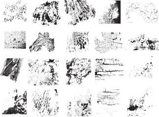 Black and white ink splash vector set for grunge texture design and pattern illustration