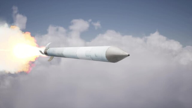 Missile 9M55 In The Clouds