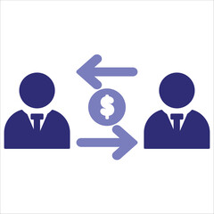 financial transaction icons. simple colored vector illustration