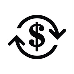 money flow icons. simple solid vector illustration