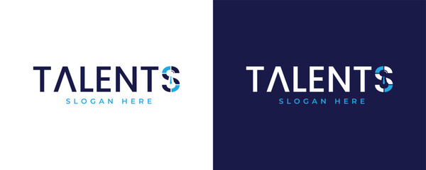 Talents letter unique wordmark logo vector design template