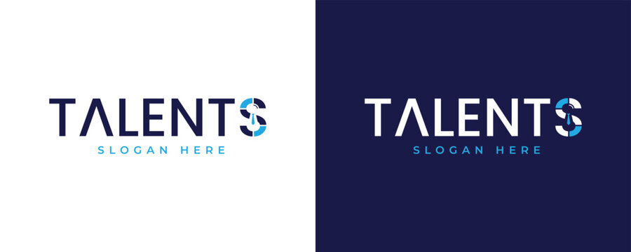 Talents letter unique wordmark logo vector design template