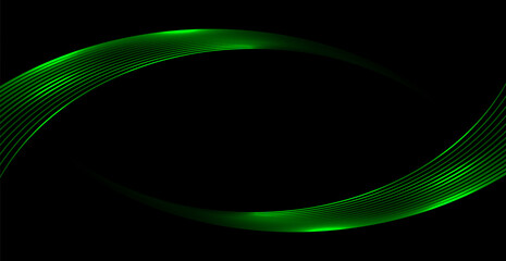 Neon Green Lights Line Background. Abstract Technology Wallpaper. Vector Illustration