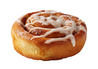 Cinnamon Roll with White Glaze isolated on a transparent background 2