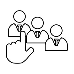 assign icons. simple line vector illustration