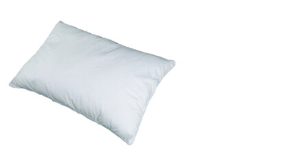 Soft white bed pillow filled with comfortable material for sleeping or resting, isolated on transparent background, PNG, bedroom home decor.