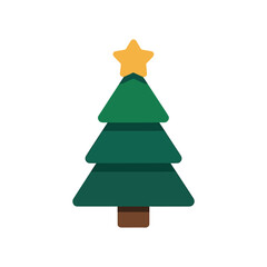 Christmas tree Icon on White Background Vector Art Illustration on white background.	