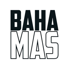 bahamas Stiker On Modern Typography Style Design for Sticker, T-shirt, Mug, Hoodie, Poster & for any Merchandise Printing on Transparent Background