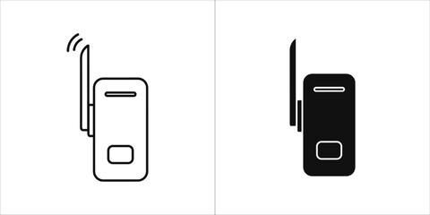 Wifi repeater icon in outline and glyph style for web design