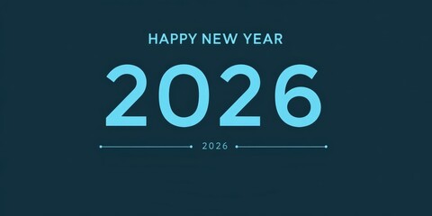 A stylish digital design showing Happy New Year 2026 can be used for festive greetings, social media posts, or marketing materials to celebrate the upcoming year,