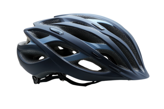 Blue bicycle helmet provides safety for cycling adventures on roads and mountain trails for adults on transparent background