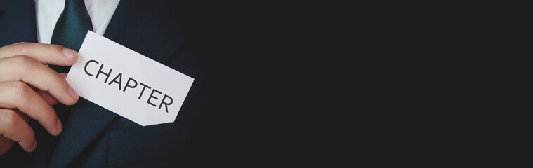 Chapter word or message. Business concept