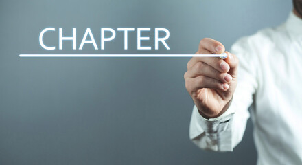 Chapter word or message. Business concept
