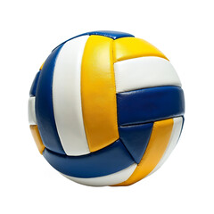 Blue yellow white volleyball isolated on a transparent background sports