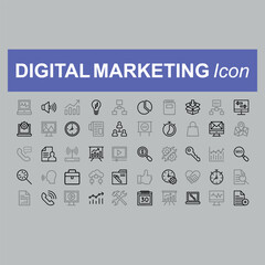 Digital Marketing Icon Pack SEO, Social Media and Online Advertising Icons