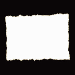 Torn Paper Edge Frame Texture on Black Background