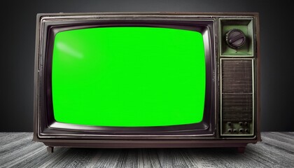 vintage televisions with blank green screens