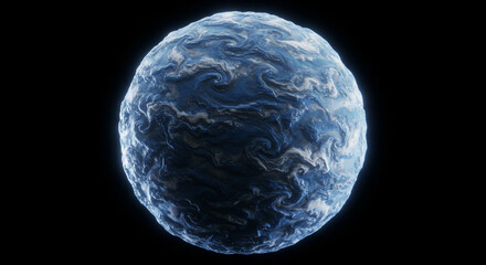 Blue planet in dark cosmos artistic space illustration