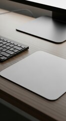 Streamlined workspace composition with modern computer and peripherals 