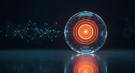 Glowing Sphere with Target and Network Connections