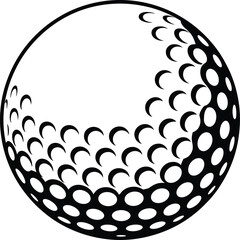 Golf ball illustration, textured dimples, sports equipment, spherical shape, gradient design, realistic shading, vector art, golf texture, athletic icon