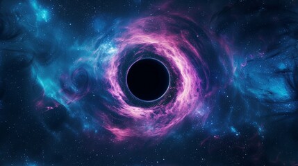 Obraz premium Cosmic Black Hole With Purple Nebula