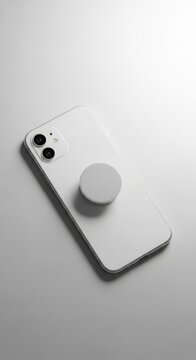 Minimalist smartphone aesthetic with a pop socket on a clean surface