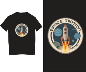 Retro Rocket T-shirt Design