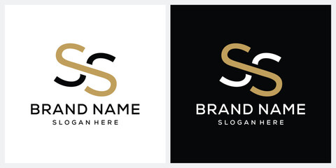 initial letter SS font text logo design, san serif symbol icon graphic