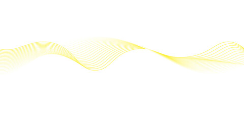 Smooth Yellow Wave Gradient Abstract Background, abstract line waves on white background. golden or yellow wave, wave background Digital frequency, banner template with space for text, cover, 
