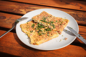 Omelette am Teller