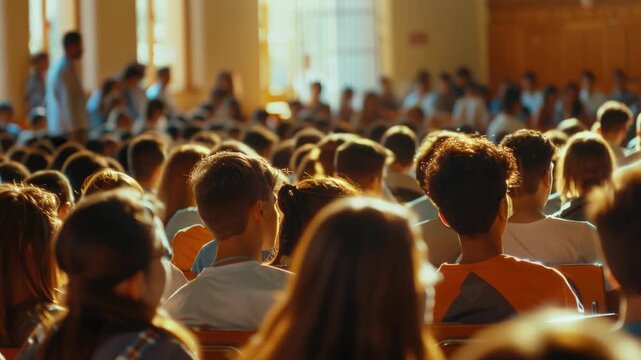 Classroom of students listening attentively